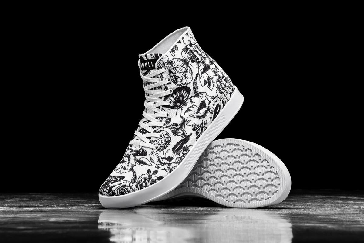 Nobull High-Top Canvas Women's Trainers White Black | Australia (LY0394)
